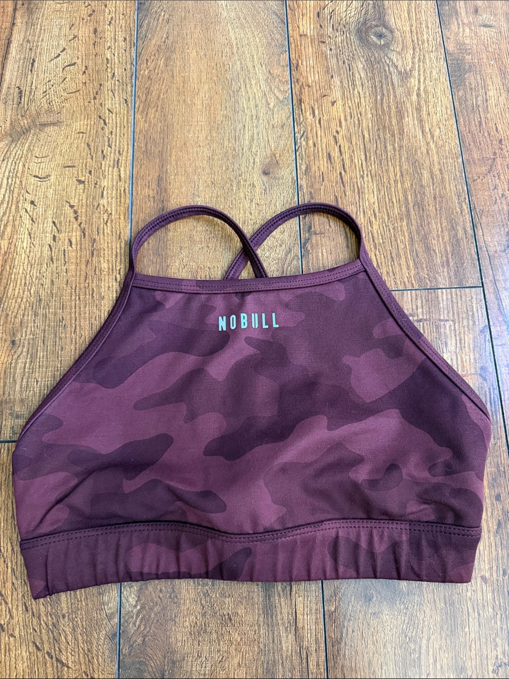 NOBULL Burgundy Camo High-Neck Sports Bra